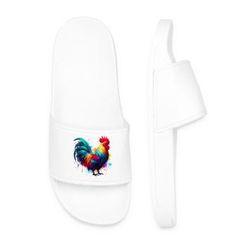 Rooster Hen - Men’s Pool Sliders - white - Front