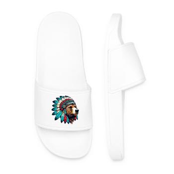 Ours amérindien Peaux-rouges d’Amérique - Claquettes Homme - blanc - Devant