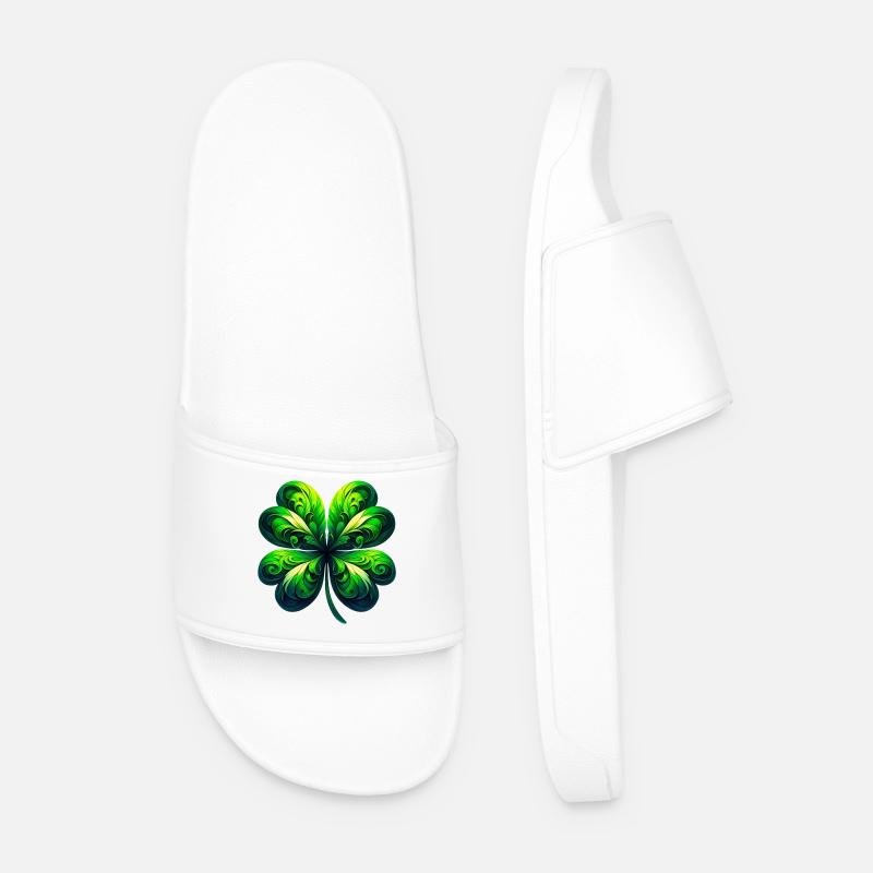 Four-leaf clover - Men’s Pool Sliders - white