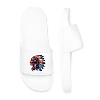 American Indian American - Men’s Pool Sliders - white - Front