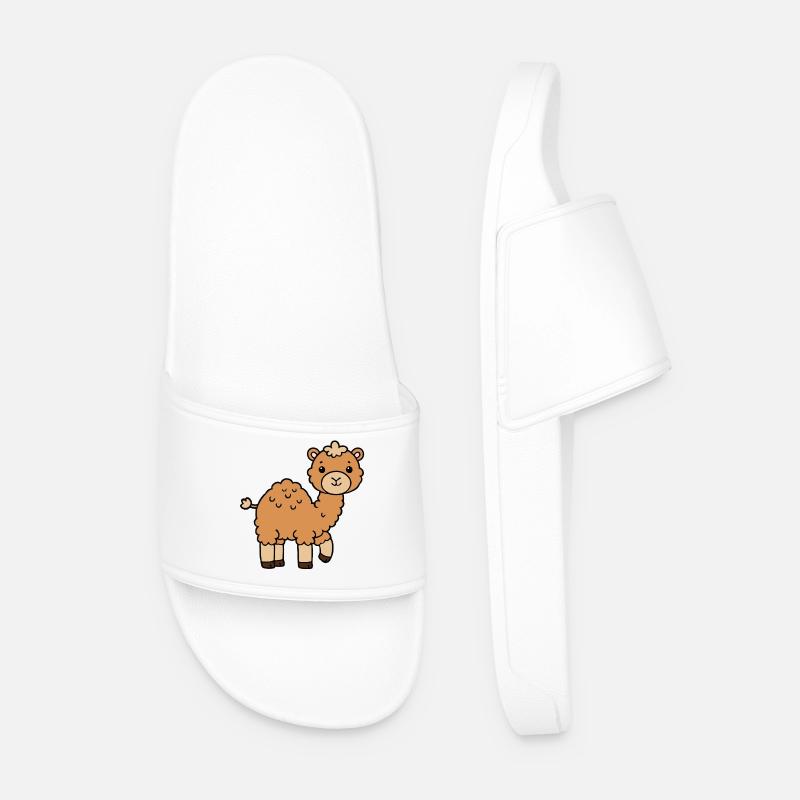 Camel Dromedary - Men’s Pool Sliders - white