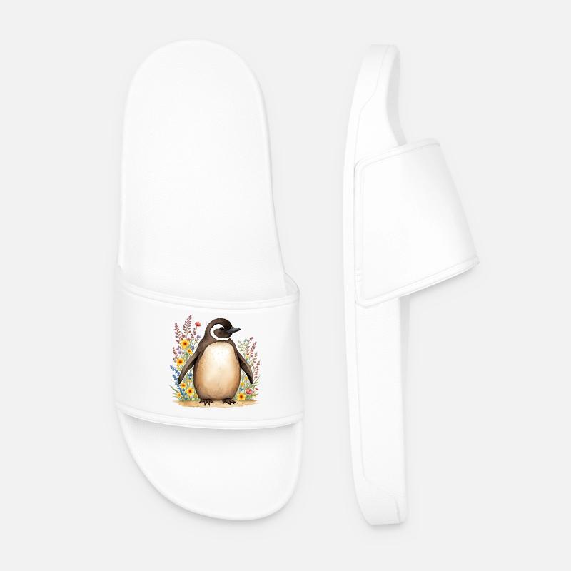 Cute penguin - Men’s Pool Sliders - white