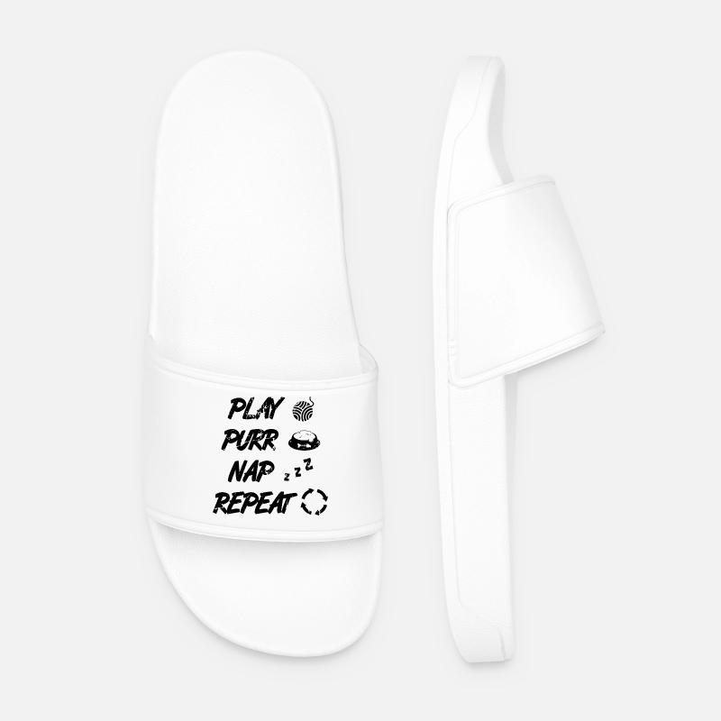Routine du chat - Claquettes Homme - blanc