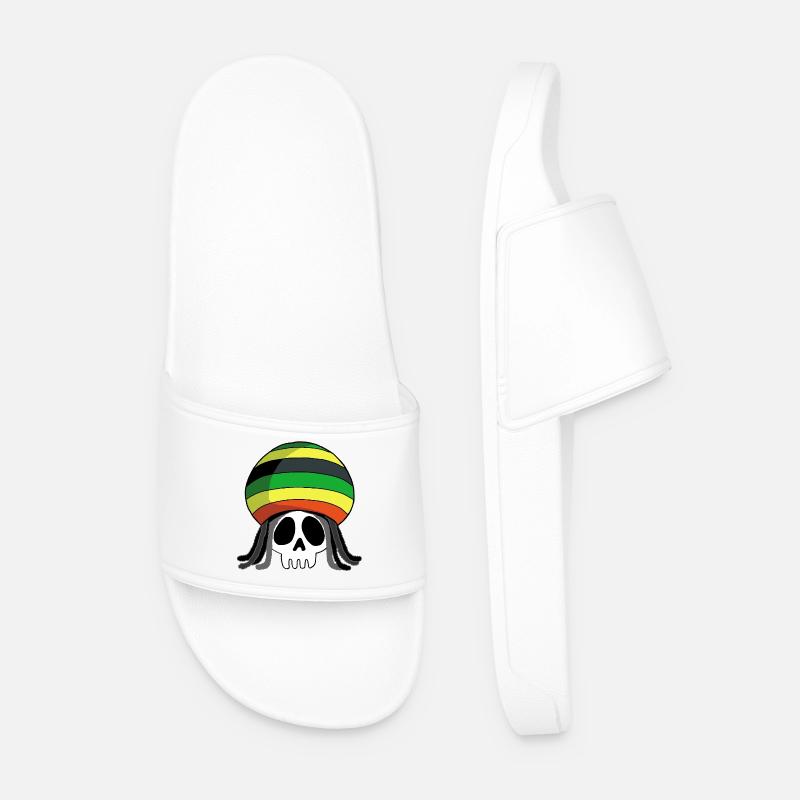 Totenkopf-Reggae-Musik - Männer Badelatschen - Weiß