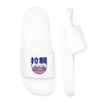 Ramen Cat Club - Men’s Pool Sliders - white - Front