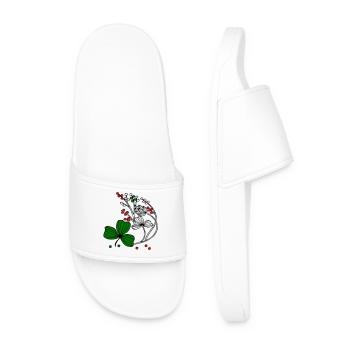 Fleurs sauvages aux baies rouges et vertes - Claquettes Homme - blanc - Devant