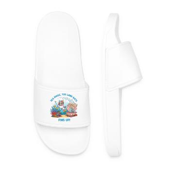 Magie de la mer avec Licorne - Claquettes Homme - blanc - Devant