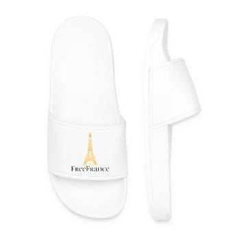 Golden Eiffel Tower Elegance Design - Men’s Pool Sliders - white - Front