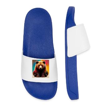 bear - Men’s Pool Sliders - royal blue - Front