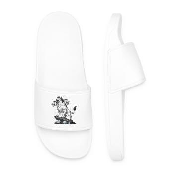Loup monstre à trois têtes - Claquettes Homme - blanc - Devant