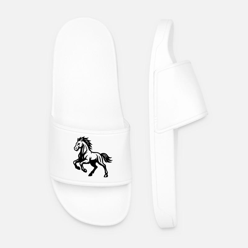 Pferd  - Männer Badelatschen - Weiß