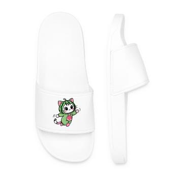 Süße Katze im Wassermelonen-Hoodie - Männer Badelatschen - Weiß - Vorne