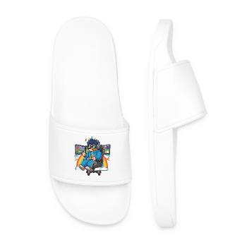 Cool streamer playing games - Men’s Pool Sliders - white - Front