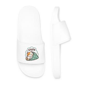 Chat Cozy sous Couette - Claquettes Homme - blanc - Devant