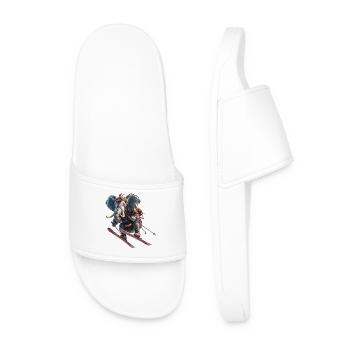 Skiing elephant ventures onto the slopes - Men’s Pool Sliders - white - Front