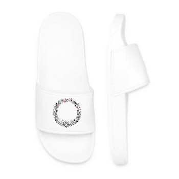 Wreath Floral Wreath with Flowers and Stars - Men’s Pool Sliders - white - Front