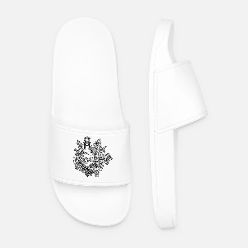 Elixir vial and flowers - Men’s Pool Sliders - white