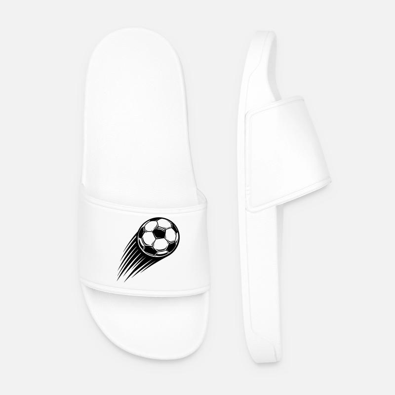 Soccer Ball Icon - Men’s Pool Sliders - white