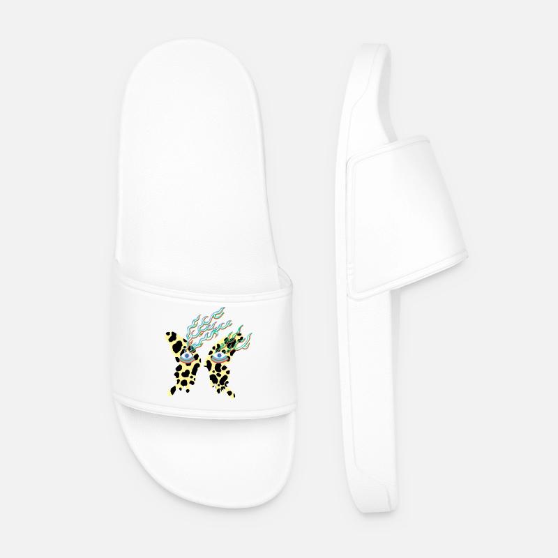 butterfly_with_eyes - Ciabatte per il mare da uomo - bianco