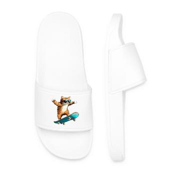 Chat patineur - Claquettes Homme - blanc - Devant