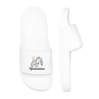 Horse Girl Heart Horse - Men’s Pool Sliders - white - Front