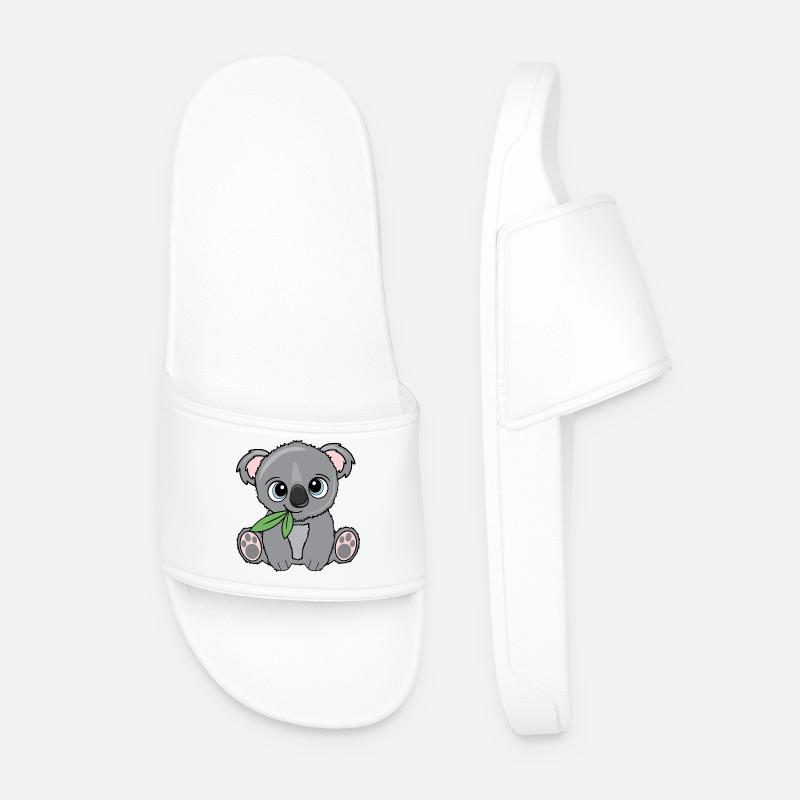 Small koala with leaf - Men’s Pool Sliders - white
