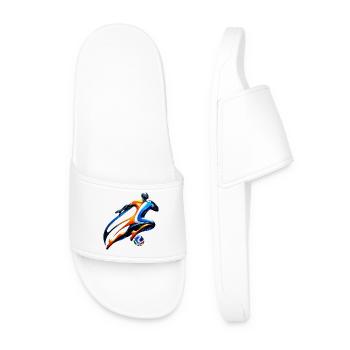 Colorful Sprint: Dutch football hero - Men’s Pool Sliders - white - Front