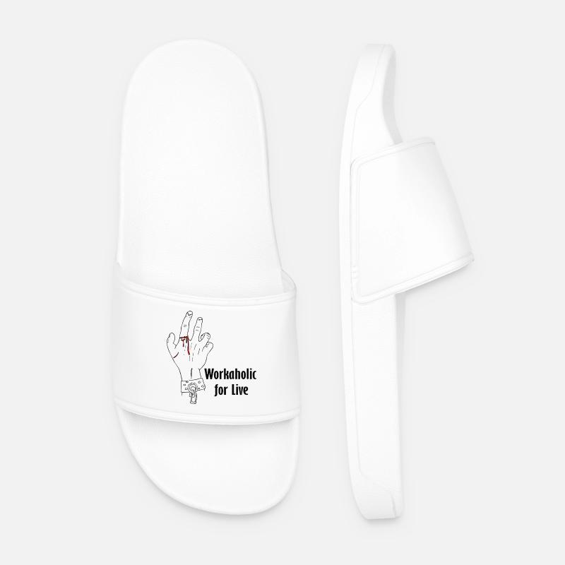 Workaholic for live - Men’s Pool Sliders - white
