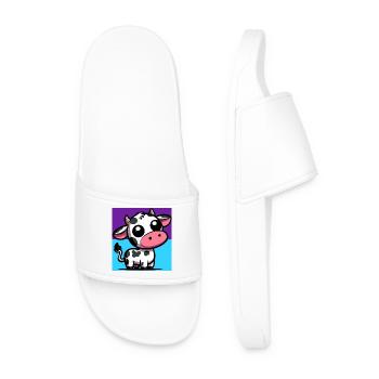 vache - Claquettes Homme - blanc - Devant