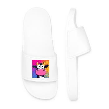 vache - Claquettes Homme - blanc - Devant