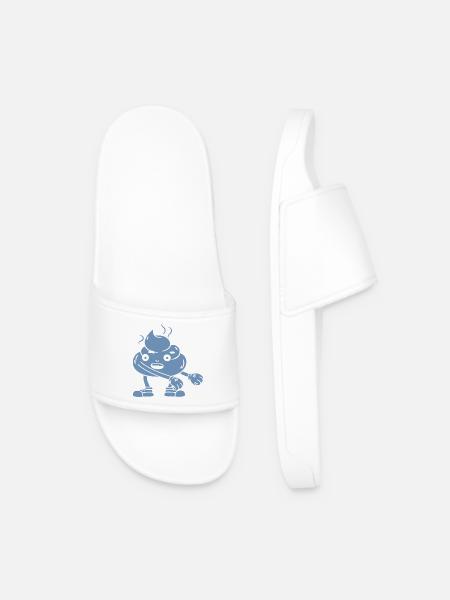 Funny poop pile dancing - Men’s Pool Sliders - white