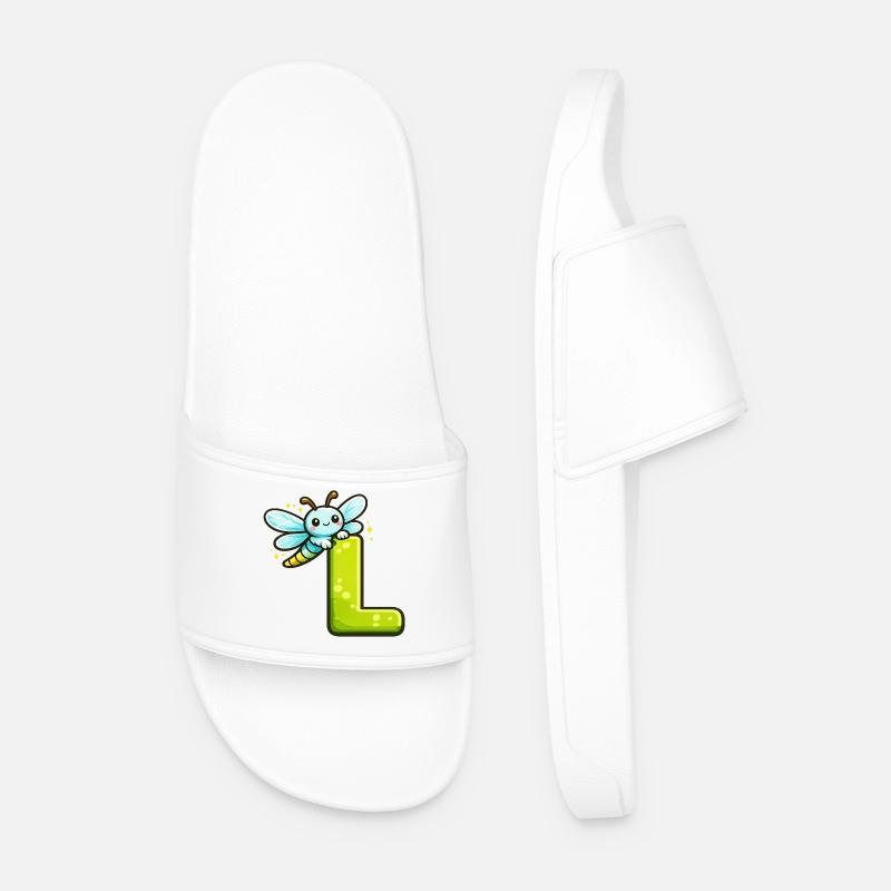 L for Dragonfly - Men’s Pool Sliders - white