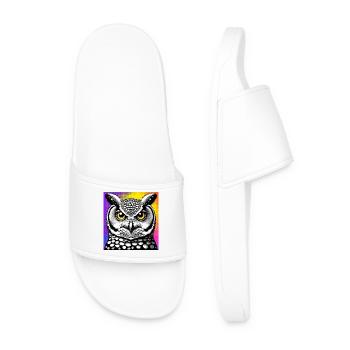 owl - Men’s Pool Sliders - white - Front