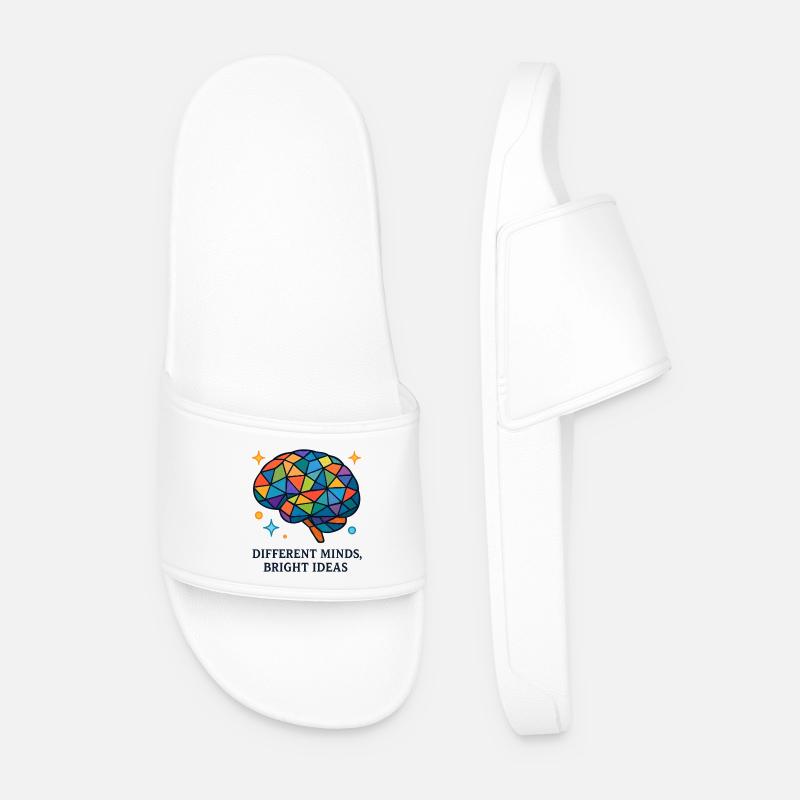 Mosaic Brain: Multiple Ideas - Men’s Pool Sliders - white