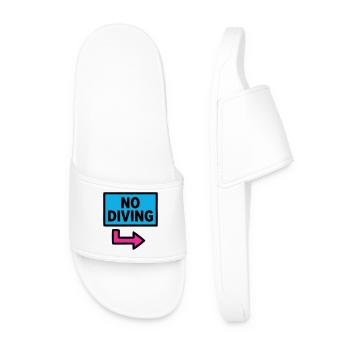 No Diving Sign Pool Retro - Men’s Pool Sliders - white - Front