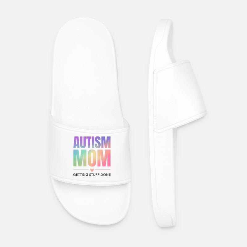 Autism Mom – Getting Stuff Done - Men’s Pool Sliders - white