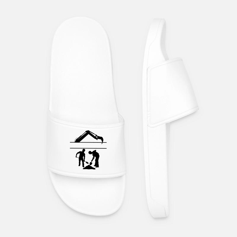Groundworkers Custom – Digging Team - Men’s Pool Sliders - white