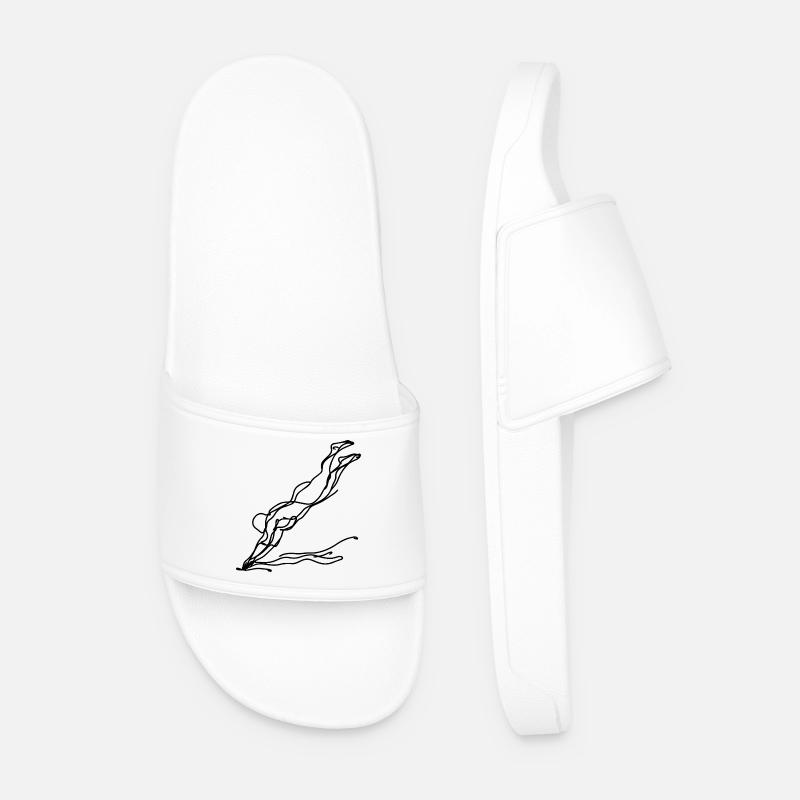 Dessin de nageurs - Claquettes Homme - blanc
