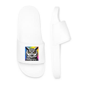 hibou - Claquettes Homme - blanc - Devant