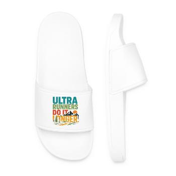 Ultra Runners Do It Longer - Men’s Pool Sliders - white - Front