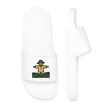 Scarecrow Field Icon - Men’s Pool Sliders - white - Front