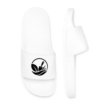 Gardener Shovel Plants Garden Motif - Men’s Pool Sliders - white - Front
