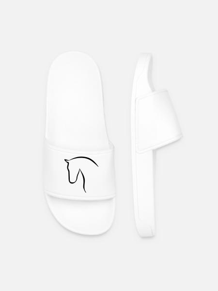 Pferd elegante Silhouette Pferdekopf - Männer Badelatschen - Weiß