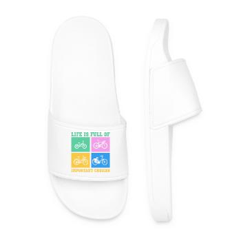 Bicycle Life is full of improtant choices - Men’s Pool Sliders - white - Front