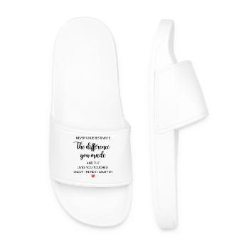 Never Underestimate the Difference You Made  - Men’s Pool Sliders - white - Front