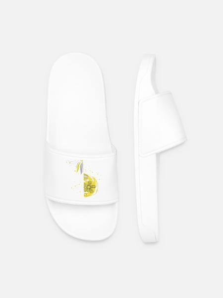 Flower Spiral Ornament - Men’s Pool Sliders - white