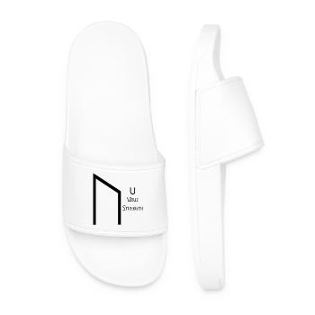 Uruz Rune Complete Black – Viking Futhark - Men’s Pool Sliders - white - Front
