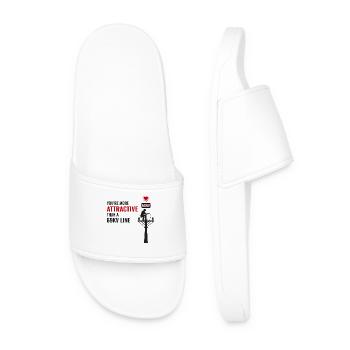 Lineman Valentine 69kV Line Attraction Humor Love - Men’s Pool Sliders - white - Front