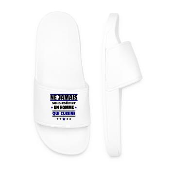 Ne sous-estimez jamais un homme qui cuisine - Claquettes Homme - blanc - Devant