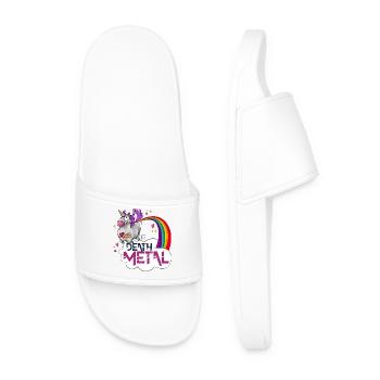 Unicorn Death Metal Rainbow - Men’s Pool Sliders - white - Front